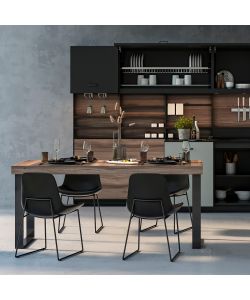 Emuca Set Gambe Da Tavolo Square Rett. 800Mm Nero