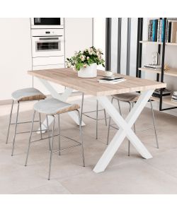 Set di due gambe Cross per tavolo, altezza 695 mm, verniciate bianche