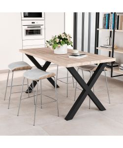 Set di due gambe Cross per tavolo, altezza 695 mm, verniciate nero