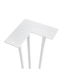 Set di quattro gambe a Hairpin con 3 aste da tavolo, altezza 710 mm, verniciate di bianco