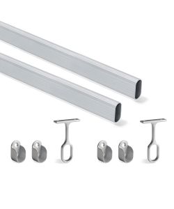 Emuca Kit tubo per armadio  30X15 MM Alluminio