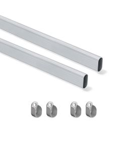Emuca Kit tubo per armadio 30X15 mm alluminio 5 X 9,5 X 85