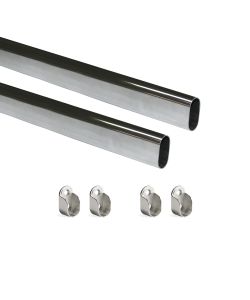 Emuca Kit tubo Armadio 30X15 mm Acciaio