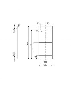 Emuca Struttura per Scaffale Lader, Altezza 830 mm, Acciaio, Laccato nero