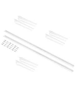 Emuca Profili di fissaggio a parete e supporti per mensola Jagmet, 230, Verniciato bianco, Acciaio