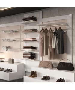 Emuca Profili di fissaggio a parete e supporti per mensola Jagmet, 230, Verniciato bianco, Acciaio