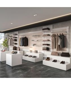 Emuca Profili di fissaggio a parete e supporti per mensola Jagmet, 230, Verniciato bianco, Acciaio