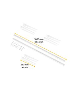 Emuca Profili di fissaggio a parete e supporti per mensola Jagmet, 230, Verniciato bianco, Acciaio