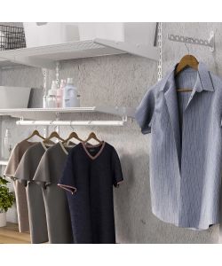 Emuca Ripiani in filo metallico e staffe Jagmet, Verniciato bianco, Acciaio