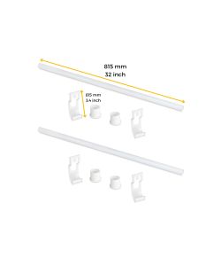 Emuca Barre guardaroba Jagmet, Verniciato bianco, Acciaio