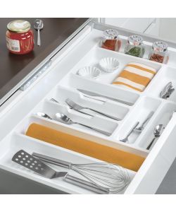 Portaposate Optima per cassetto da cucina Vertex/Concept 500, modulo 1.000 mm, Spalle 16mm, Plastica, bianco