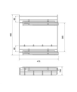 Emuca Portabottiglie Estraibile Suprastar L150