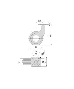 Emuca Kit Di Ruote Hole 2 Con Piastra Grigio