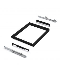 Emuca Kit Cassetto Organizzatore 800mm - Nero Testurizzato e Grigio Pietra - Soft-Close - 1 Cassetto con 18 Scomparti