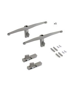 Emuca Set di mensole in legno, tavole in legno non incluse, verniciato grigio pietra, Zamak