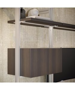 Emuca Kit di 3 set di supporti per mensole in legno e 1 set di supporti per moduli, Zamak, grigio pietra