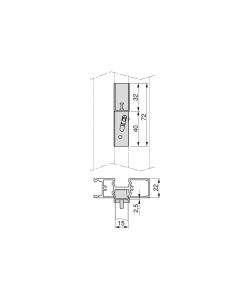 Emuca Set di mensole in legno, 1 modulo e 1 asta da 1 m, zama, verniciato grigio pietra