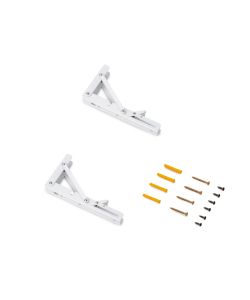 Emuca Set di supporti pieghevoli, lunghezza 203 mm, Acciaio, Verniciato bianco 1 SET