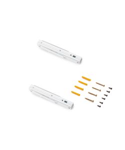 Emuca Set di supporti pieghevoli, lunghezza 203 mm, Acciaio, Verniciato bianco 1 SET