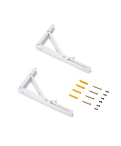 Emuca Set di supporti pieghevoli, lunghezza 303 mm, Acciaio, Verniciato bianco 1 SET