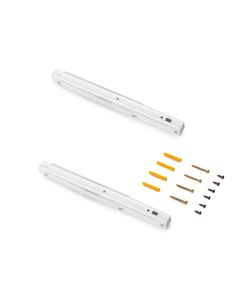 Emuca Set di supporti pieghevoli, lunghezza 303 mm, Acciaio, Verniciato bianco 1 SET