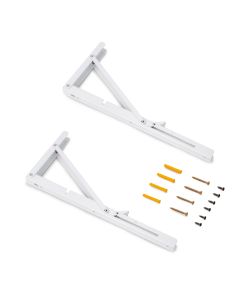 Emuca Set di supporti pieghevoli, lunghezza 403 mm, Acciaio, Verniciato bianco 1 SET