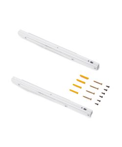 Emuca Set di supporti pieghevoli, lunghezza 403 mm, Acciaio, Verniciato bianco 1 SET