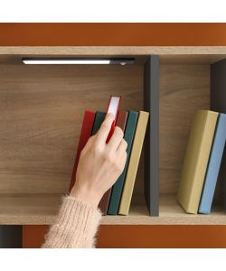 Emuca Applique LED Kaus Black ricaricabile via USB con sensore di movimento, 400mm, Verniciato nero 1 UN