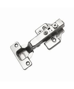 Emuca Kit cerniera collo dritto X92N e basetta, Basetta a vite, Nichelato, Acciaio.