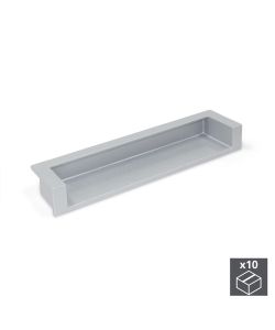 Emuca Maniglia per mobili Modena, L 137 mm, interasse 128 mm, Verniciato alluminio, Zamato