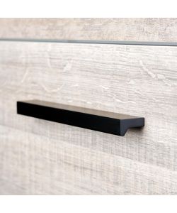 Emuca Maniglia per mobili Bremen, L 160 mm, interasse 128 mm, Anodizzato nero, Alluminioto