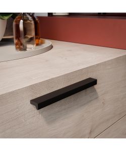Emuca Maniglia per mobili Bremen, L 160 mm, interasse 128 mm, Anodizzato nero, Alluminioto