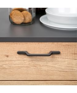 Emuca Maniglia per mobile Osaka, L 225 mm, interasse 160 mm, Alluminio, Grigio scuroto