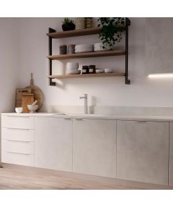 Emuca Maniglia per mobile Setuba, L 104 mml, interasse 64 mm, Alluminio, Anodizzato opacoto