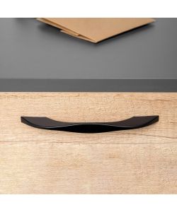 Emuca Maniglia per mobili Varna, L 181 mm, interasse 160 mm, Verniciato nero, Zamato