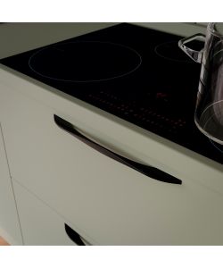 Emuca Maniglia per mobili Varna, L 181 mm, interasse 160 mm, Verniciato nero, Zamato