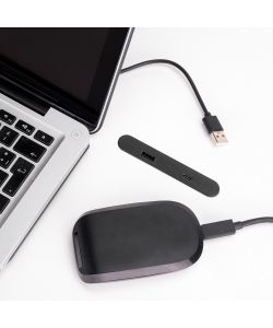 Emuca Connettore USB A+C Linky (81x12mm), 5V DC 2A (10W), Plastica nera, Tecnoplastica 1 UN