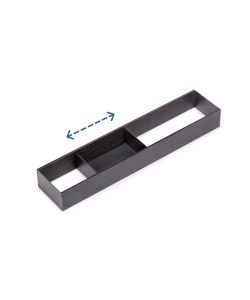 Emuca Organizzatore Orderbox per cassetto, 100x470 mm, Grigio antracite, Acciaio e Legno 1 UN