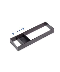 Emuca Organizzatore Orderbox per cassetto, 150x470 mm, Grigio antracite, Acciaio e Legno 1 UN