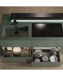 Emuca Cassetto esterno Vertex 3D 60 kg altezza 242 mm, profondit 500 mm, Verniciato alluminio, Acciaio 1 UN