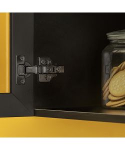 Emuca Kit cerniera a scodellino di collo alto X91 con chiusura ammortizzata e basetta Euro, Titanio, Acciaio.