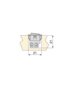 Emuca Interruttore da incasso D21x21, Plastica grigia, Tecnoplastica