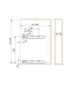 Emuca TitaneStar Carrello estraibile con chiusura soft, modulo 300 mm, Acciaio, Grigio antracite 1 UN