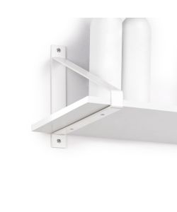 Emuca Set di supporti per mensole in legno Shelf con forma triangolare, Acciaio, Verniciato bianco 1 SET