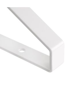 Emuca Set di supporti per mensole in legno Shelf con forma triangolare, Acciaio, Verniciato bianco 1 SET