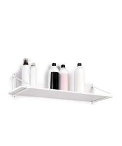 Emuca Set di supporti per mensole in legno Shelf con forma triangolare, Acciaio, Verniciato bianco 1 SET