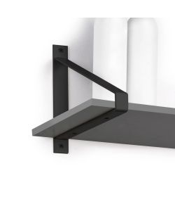 Emuca Set di supporti per mensole in legno Shelf con forma triangolare, Acciaio, Verniciato nero 1 SET