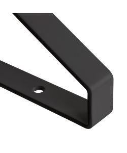 Emuca Set di supporti per mensole in legno Shelf con forma triangolare, Acciaio, Verniciato nero 1 SET