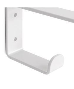 Emuca Set di supporti per mensole in legno Shelf con gancio integrato, Acciaio, Verniciato bianco 1 SET