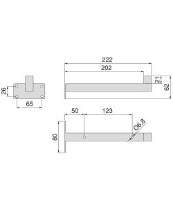 Emuca Set di supporti per mensole in legno Shelf dritto con tubo quadro, Acciaio, Verniciato bianco 1 SET